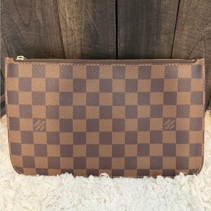 AUTHENTIC Louis Vuitton Damier Ebene Wristlet with Cherry Lining 🍒